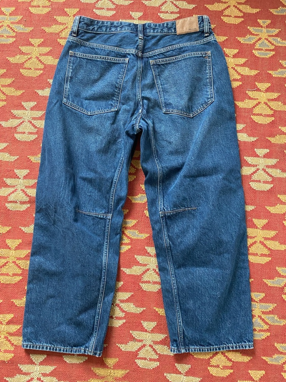 Madewell Curvy Darted Barrel Leg Dark Blue Denim Jeans - Picture 2 of 4